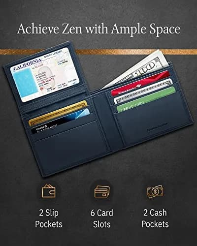 Access Denied Slim Leather Bifold Wallets For Men - Minimalist Mens Wallet RFID Blocking Card Holder With ID Window Gifts For Men thumbnail 5