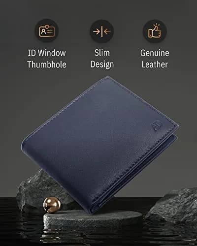 Access Denied Slim Leather Bifold Wallets For Men - Minimalist Mens Wallet RFID Blocking Card Holder With ID Window Gifts For Men thumbnail 3