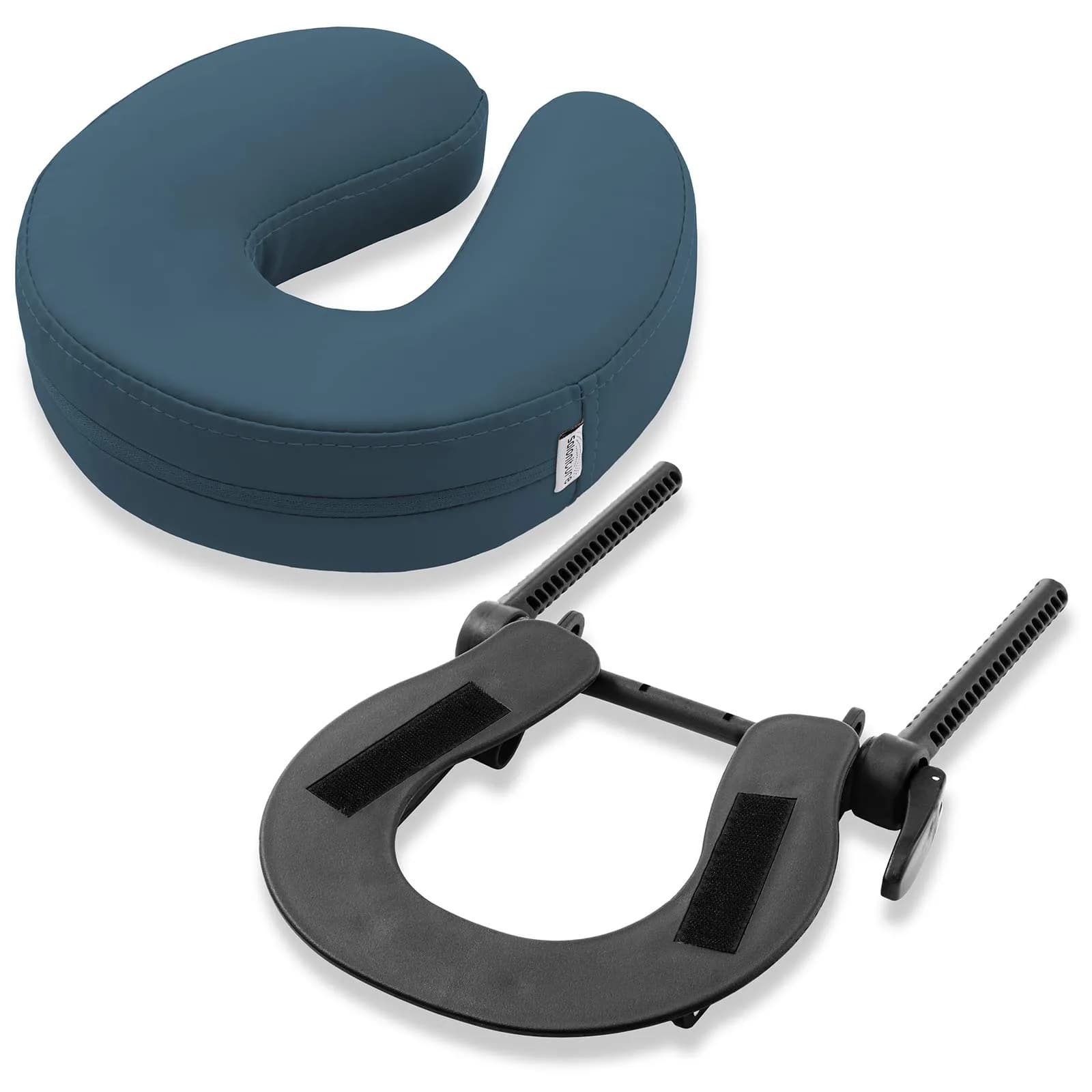 Saloniture Adjustable Massage Table Face Cradle and Pillow 3" Foam - Blue | Universal Fit for Standard Portable Tables - main product image