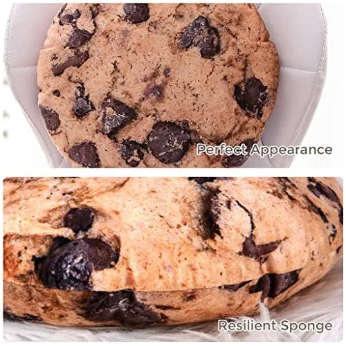 HYSEAS Round Throw Pillow 13.4 Inch Chocolate Cookie | 3D Digital Print Plush Food-Shaped Pillow (70-120c) thumbnail 6