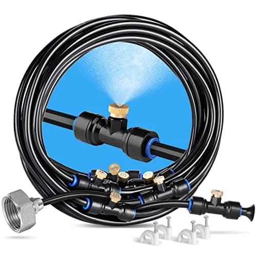 HOMENOTE Misting Cooling System 26FT (8M) with 7 Brass Nozzles & 3/4" Adapter | Outdoor Patio Mister Kit thumbnail 1