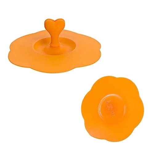 AKOAK 6 Pcs Silicone Cup Lids with Spoon Holder, 10.3cm Diameter, Food Grade, Airtight, Microwave Safe, 6 Colors thumbnail 3