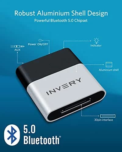 INVERY DockLinQ Pro Bluetooth 5.0 Adapter Receiver for Bose Sounddock & 30-Pin Docks | 15m Range thumbnail 2