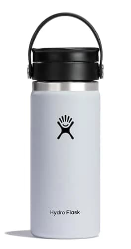 Hydro Flask Water Bottle - Insulated Stainless Steel - Wide Mouth Flex Sip Lid, Non Spill, Leakproof in 16 Oz White thumbnail 1