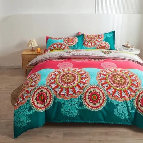Pangzi Bohemian Duvet Cover Set Lightweight Microfiber Bedding Set (Twin) | Reversible Boho Chic Pattern, 68x85 inches thumbnail 2