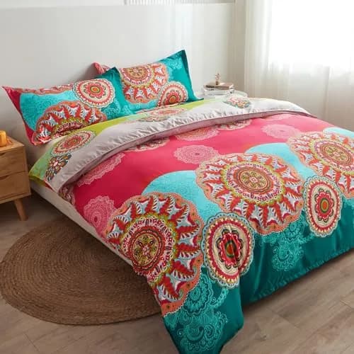 Pangzi Bohemian Duvet Cover Set Lightweight Microfiber Bedding Set (Twin) | Reversible Boho Chic Pattern, 68x85 inches thumbnail 3