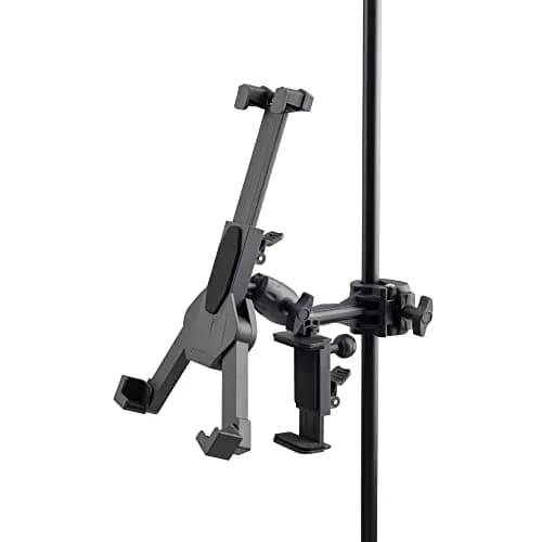 OnStage TCM1500 Tablet Holder with Clamp Mount | Adjustable 7.9"-12.9" Screen Size — Black