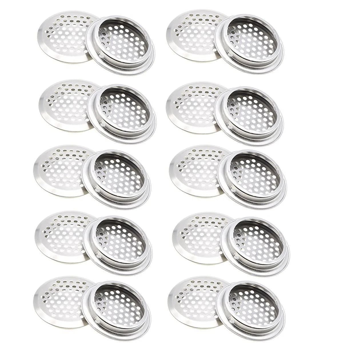 COMOK 20Pcs Circular Soffit Vents 53mm | Stainless Steel Mesh Dust-Proof Vent for Kitchen, Bathroom, Wardrobe, Shoe Cabinet - main product image