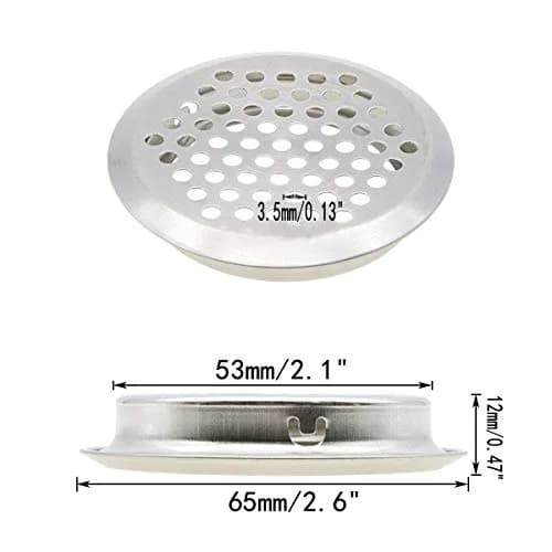 COMOK 20Pcs Circular Soffit Vents 53mm | Stainless Steel Mesh Dust-Proof Vent for Kitchen, Bathroom, Wardrobe, Shoe Cabinet thumbnail 4