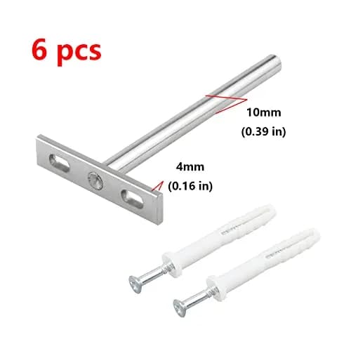 Antrader 5" Floating Shelf Brackets Invisible Shelf Supports, Silver (6 Pack, 12 Expansion Screws) | Load Up to 80 lbs thumbnail 4