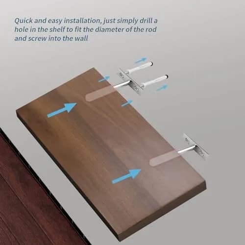 Antrader 5" Floating Shelf Brackets Invisible Shelf Supports, Silver (6 Pack, 12 Expansion Screws) | Load Up to 80 lbs thumbnail 2