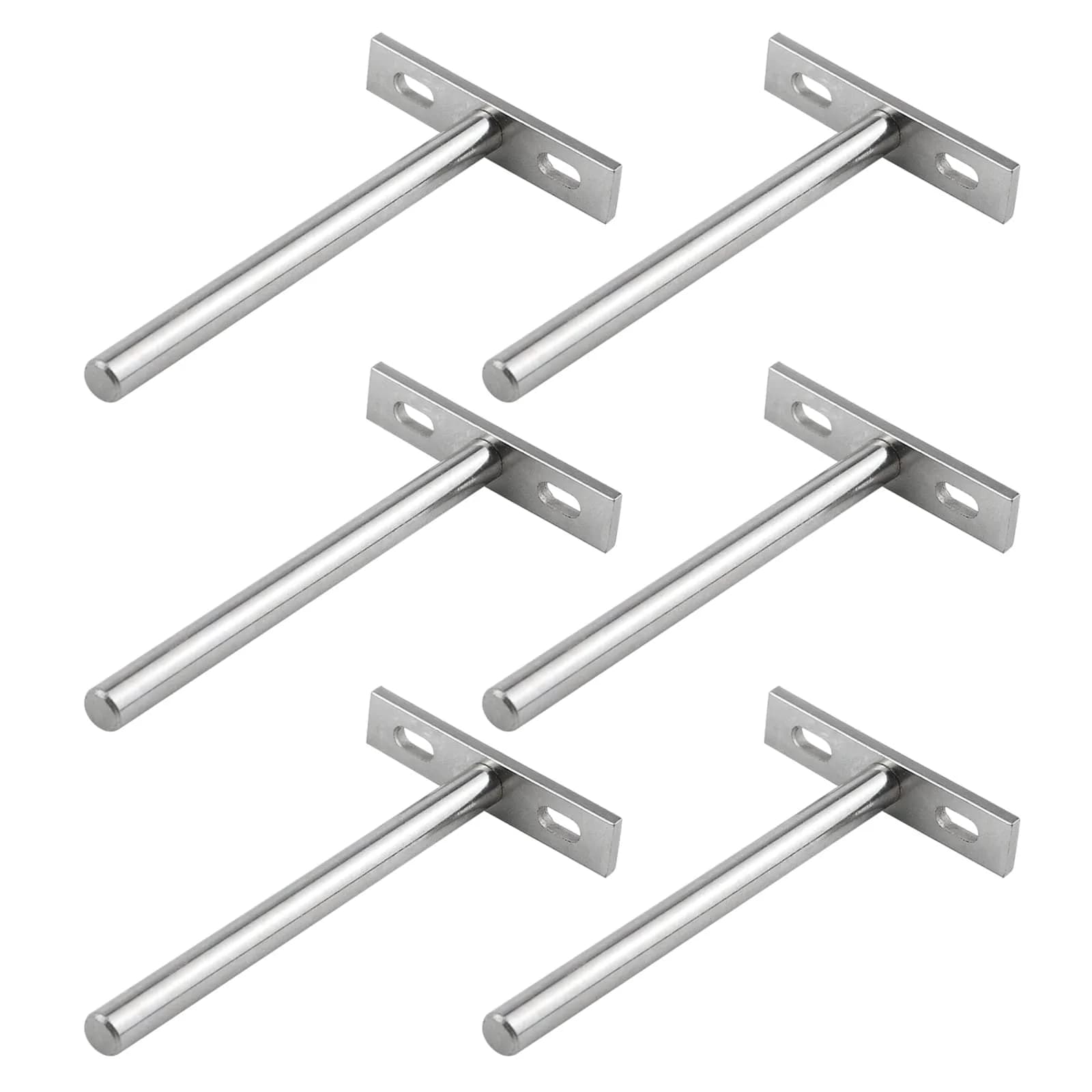 Antrader 5" Floating Shelf Brackets Invisible Shelf Supports, Silver (6 Pack, 12 Expansion Screws) | Load Up to 80 lbs - main product image
