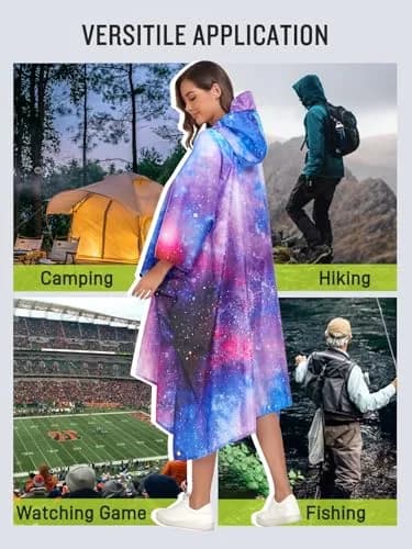 SaphiRose Double Layer Rain Poncho Waterproof Hooded Raincoat 3-in-1 | PU 5000MM, Below Knee Length thumbnail 6