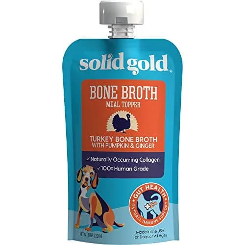 Solid Gold Turkey Bone Broth Dog Food Topper for Picky Eaters, 12ct Pouches | Nutrient-Rich, Collagen & Wellness Support thumbnail 4