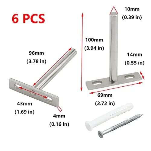 Antrader 4 Inch Concealed Floating Shelf Brackets (10.16 cm / 4 Inch) - Pack of 6 | Heavy Duty Cold Rolled Steel for Wall Mounts thumbnail 3