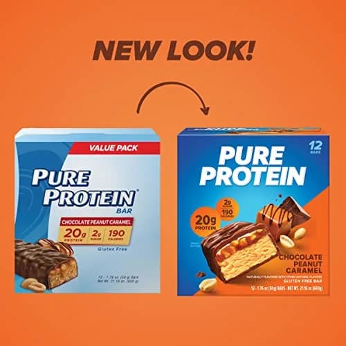 Pure Protein Chocolate Peanut Caramel Protein Bars 12 Ct | 20g Protein, 3g Sugar, Gluten-Free thumbnail 2