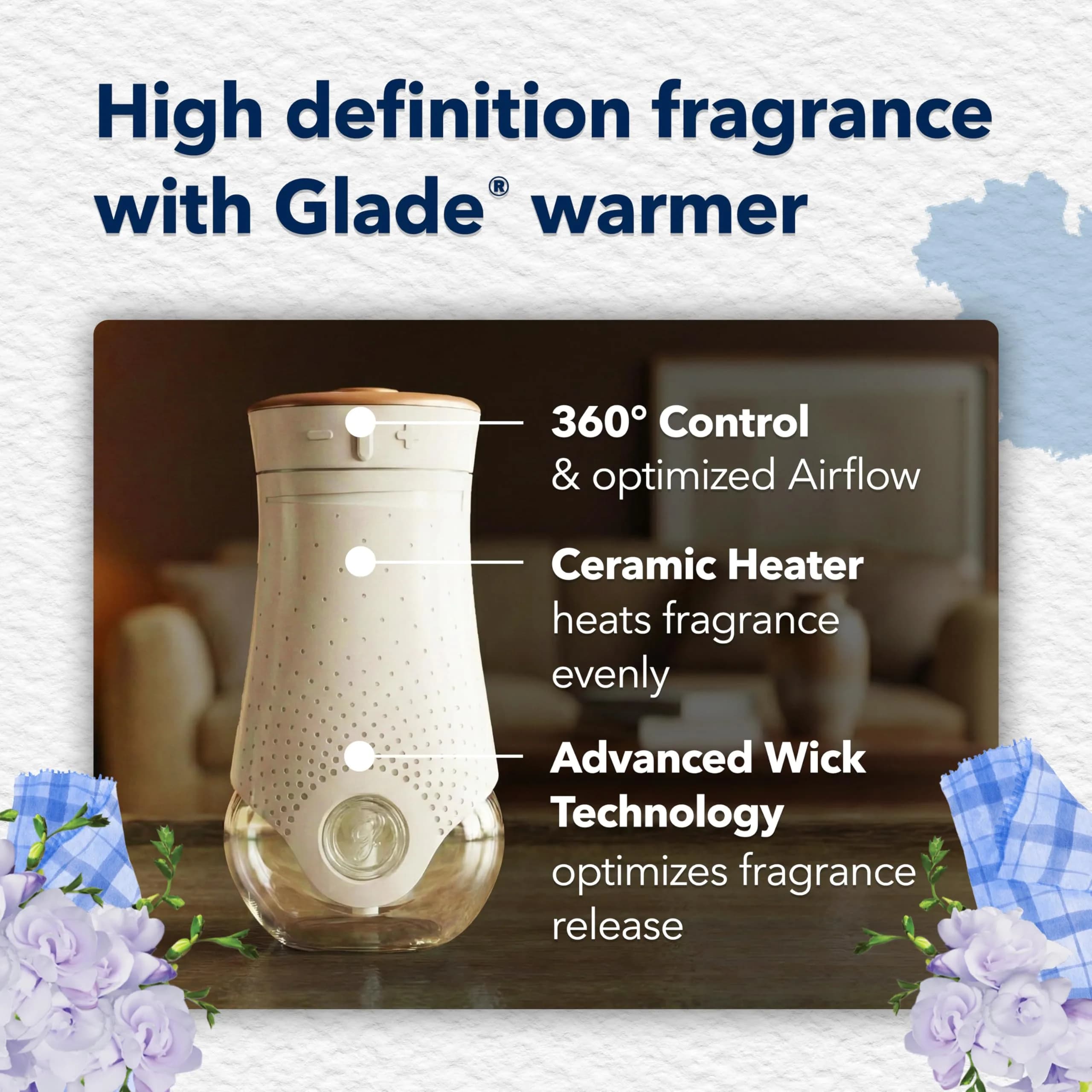 Glade PlugIns Refills Air Freshener Clean Linen Scent 5 x 3.35 Fl Oz (167.5 Fl Oz Total) | Essential Oils for Home & Bathroom - view 6