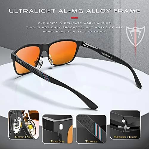 ATTCL Polarized Sunglasses Men Square Al-Mg Metal Driving UV400 Lightweight thumbnail 4