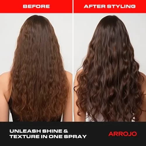 ARROJO Glint Texture & Shine Spray 6.7oz | Frizz Control & Flexible Hold for Curly Hair with Vitamin E & Fruit Extracts thumbnail 2