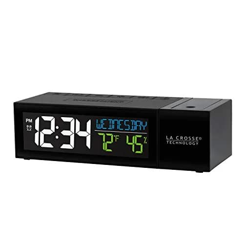 La Crosse Technology Projection Alarm Clock with USB Charging Port 16.5 cm (6.51"L x 2.56"W x 1.81"H) | Projects Time on Wall or Ceiling thumbnail 2