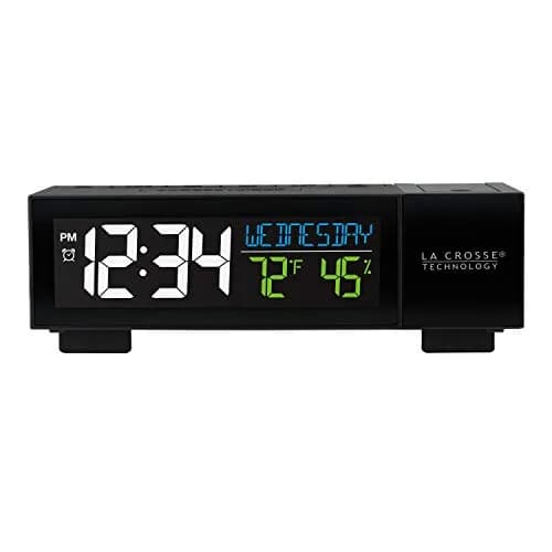 La Crosse Technology Projection Alarm Clock with USB Charging Port 16.5 cm (6.51"L x 2.56"W x 1.81"H) | Projects Time on Wall or Ceiling thumbnail 3