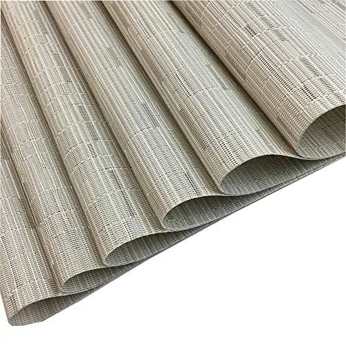 WAZAIGUR Placemats Set of 6 for Dining Table | Heat-Resistant, Easy to Clean, Woven Vinyl, Cream thumbnail 4