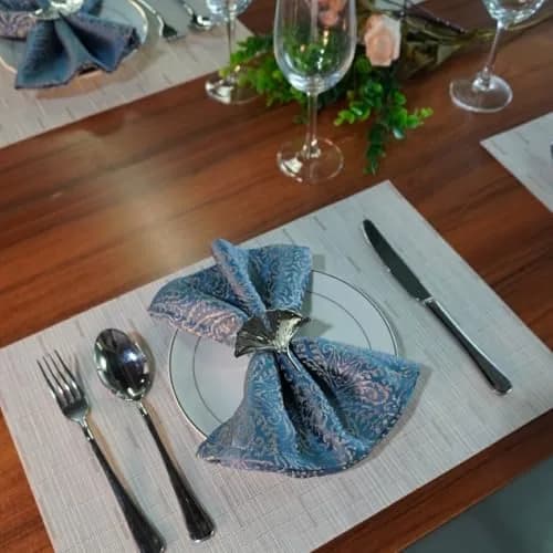 WAZAIGUR Placemats Set of 6 for Dining Table | Heat-Resistant, Easy to Clean, Woven Vinyl, Cream thumbnail 5