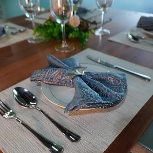 WAZAIGUR Placemats Set of 6 for Dining Table | Heat-Resistant, Easy to Clean, Woven Vinyl, Cream thumbnail 6