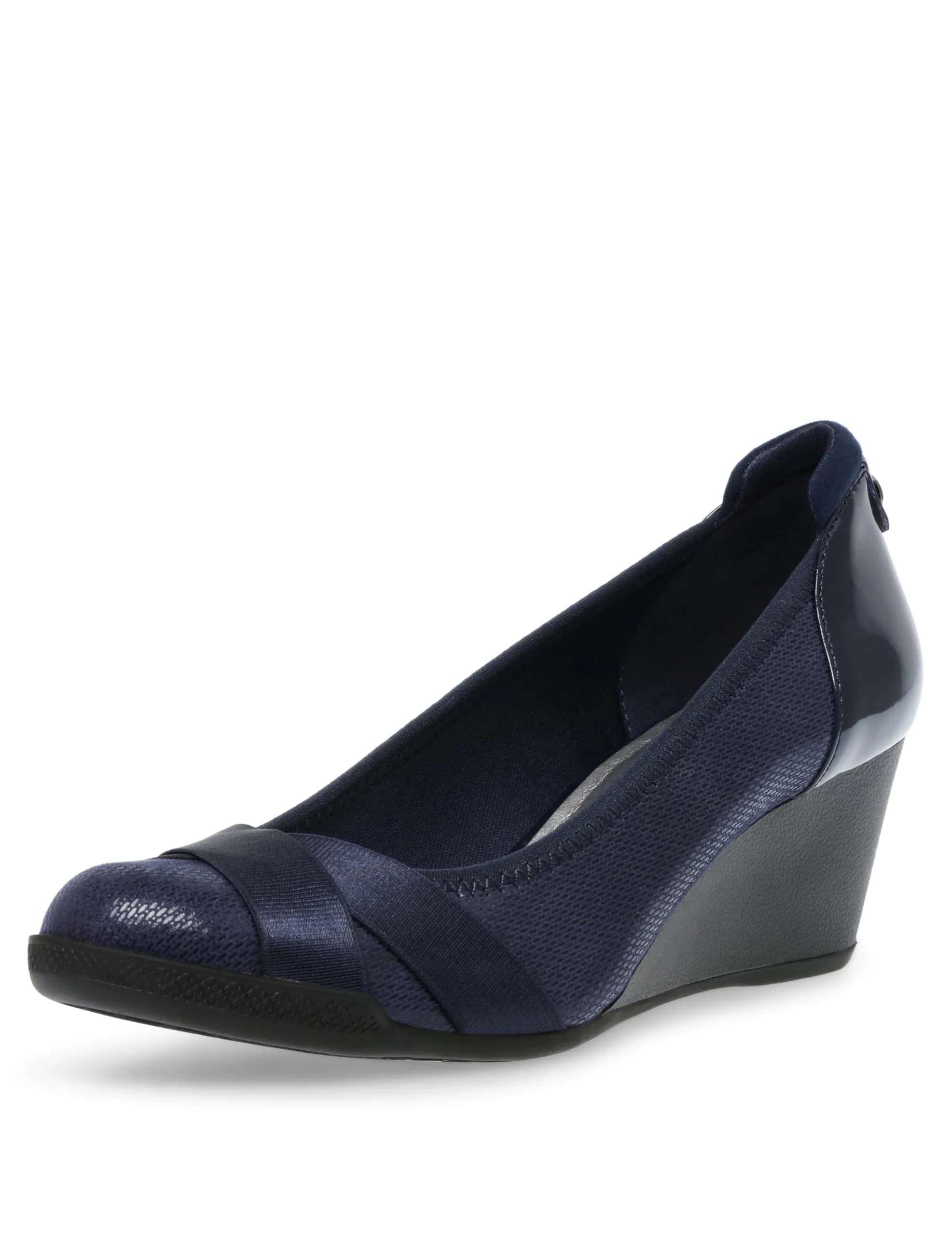 Anne Klein Sport Timeout Wedge Heel Pewter 11 M | Stylish Comfort for Women — Navy / 11