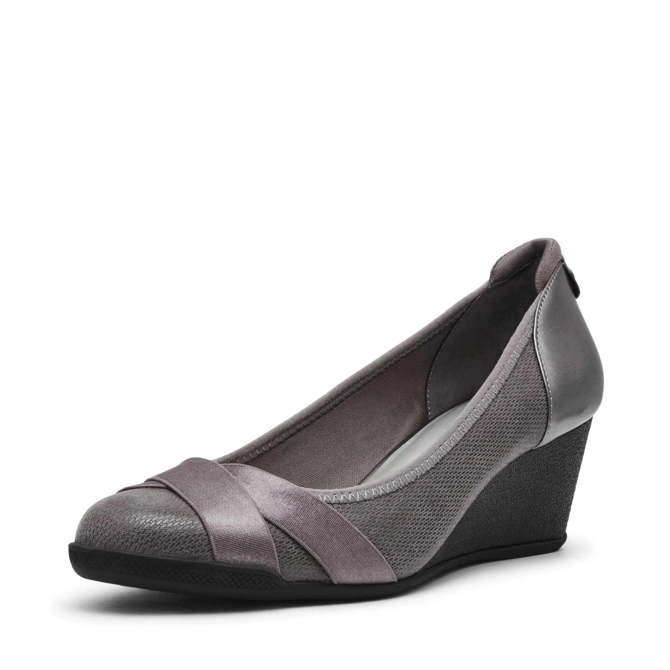Anne Klein Sport Timeout Wedge Heel Pewter 11 M | Stylish Comfort for Women