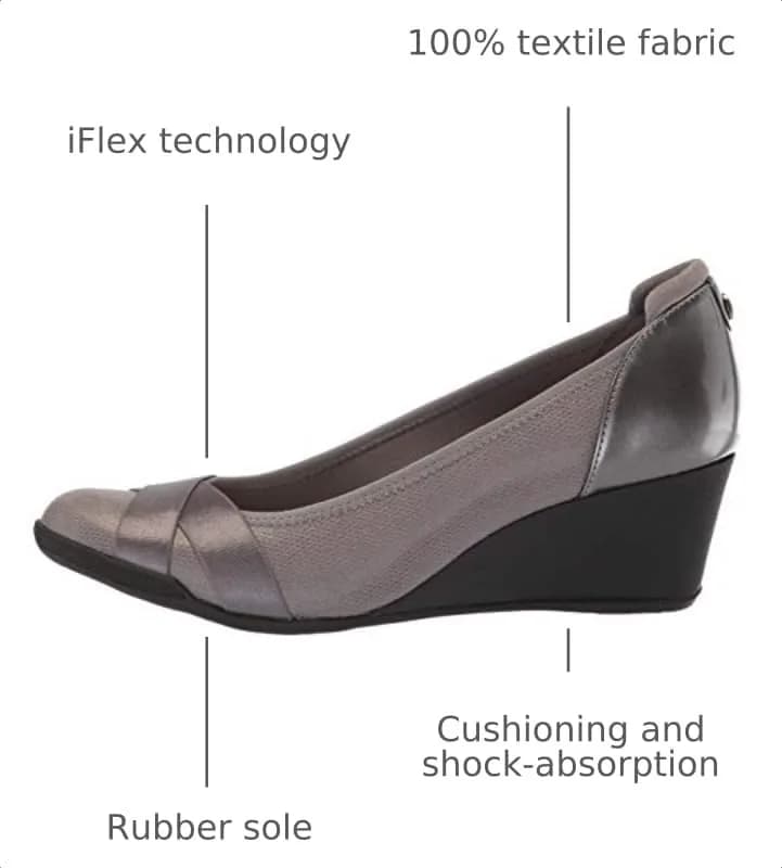Anne Klein Sport Timeout Wedge Heel Pewter 11 M | Stylish Comfort for Women thumbnail 4