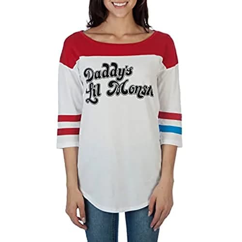 Bioworld Suicide Squad Harley Quinn Daddy's Lil Monster Raglan T-Shirt (X-Small) | Officially Licensed DC Comics thumbnail 1
