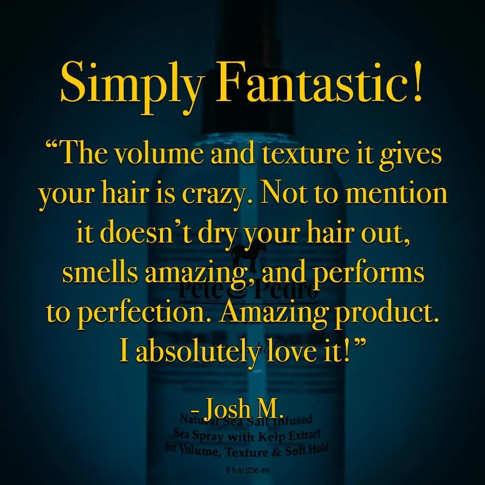 Pete & Pedro Natural Sea Salt Spray 60ml (2 Fl Oz) | Adds Volume & Texture - view 8