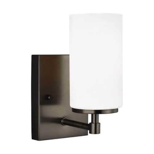 Generation Lighting 1-Light Alturas Bath Fixture Wall Lamp Brushed Oil Rubbed Bronze | Modern Vanity Light for Home Decor thumbnail 1