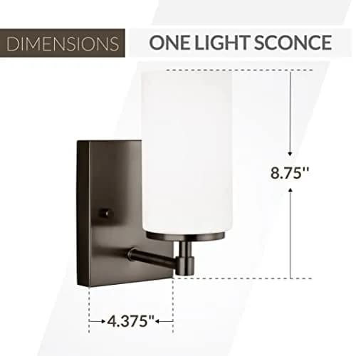 Generation Lighting 1-Light Alturas Bath Fixture Wall Lamp Brushed Oil Rubbed Bronze | Modern Vanity Light for Home Decor thumbnail 3