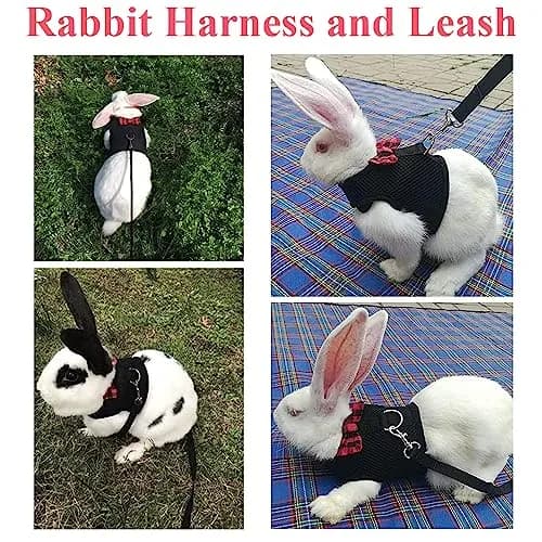 ASOCEA Adjustable Bunny Harness and Leash Breathable Mesh Vest for Small Animals (30-34cm Neck, 26-30cm Chest) | Soft Pet Harness Vest for Rabbits & Ferrets thumbnail 5