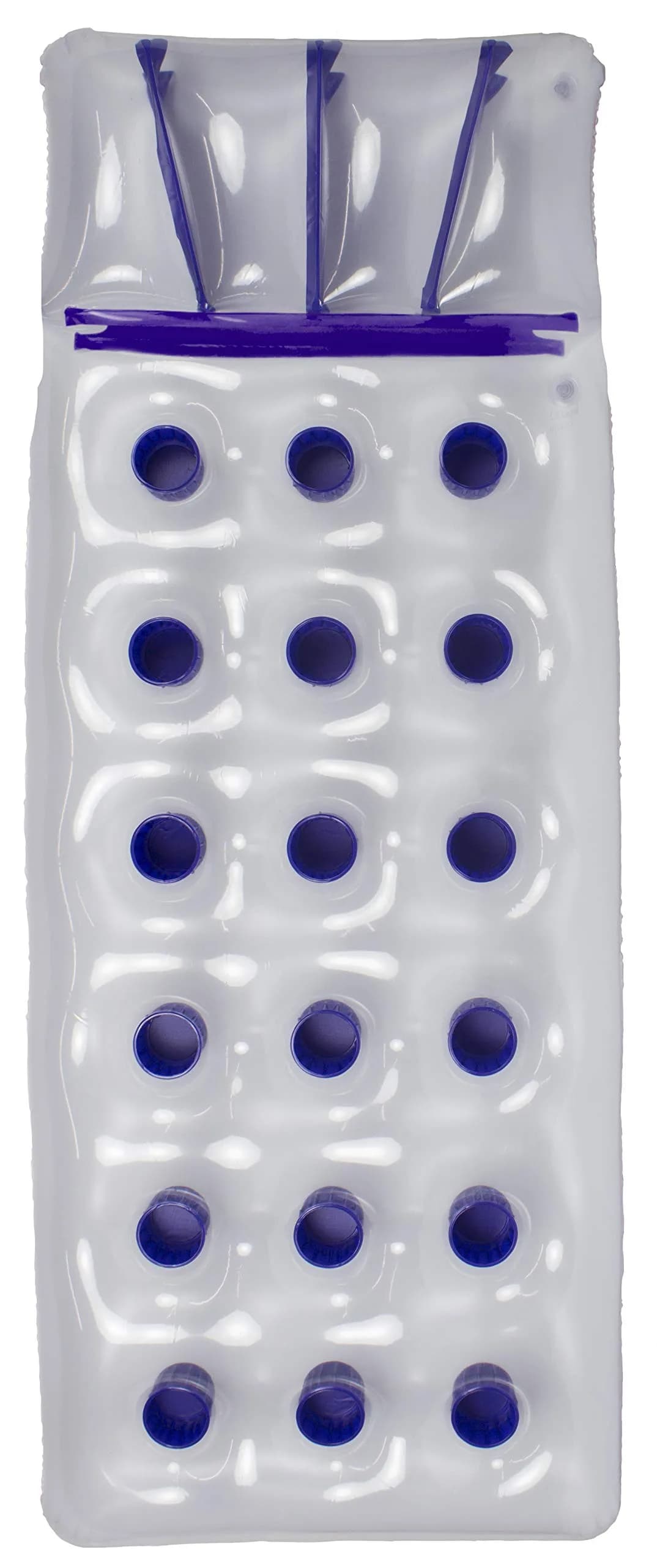 Poolmaster Classic French Pocket Inflatable Swimming Pool Mattress Float 193cm (76") x 71cm (28") | Built-in Pillow for Relaxation - main product image