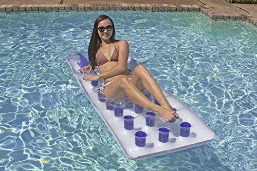 Poolmaster Classic French Pocket Inflatable Swimming Pool Mattress Float 193cm (76") x 71cm (28") | Built-in Pillow for Relaxation thumbnail 2