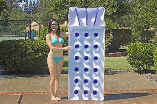 Poolmaster Classic French Pocket Inflatable Swimming Pool Mattress Float 193cm (76") x 71cm (28") | Built-in Pillow for Relaxation thumbnail 3