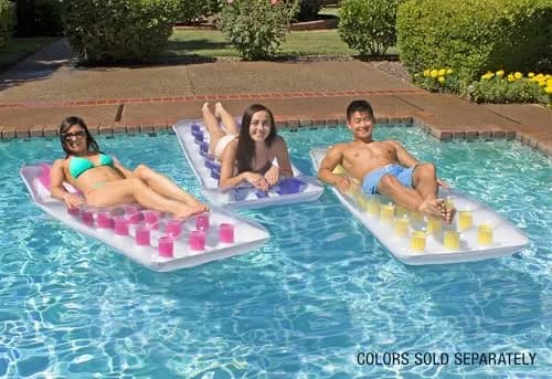 Poolmaster Classic French Pocket Inflatable Swimming Pool Mattress Float 193cm x 71cm (76" x 28") | Relaxing Pool Lounger with Water-Trapping Pockets thumbnail 5