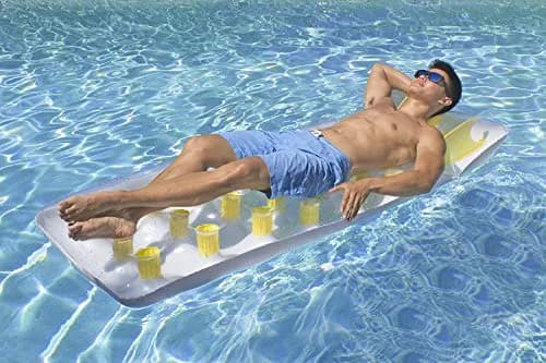 Poolmaster Classic French Pocket Inflatable Swimming Pool Mattress Float 193cm x 71cm (76" x 28") | Relaxing Pool Lounger with Water-Trapping Pockets thumbnail 2