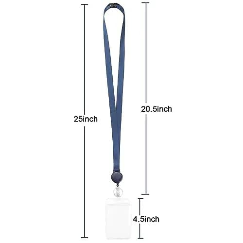 YOUOWO Retractable Badge Reel with Lanyard and Vertical ID Badge Holder 25 inch (63.5 cm) | Pack of 2 thumbnail 3