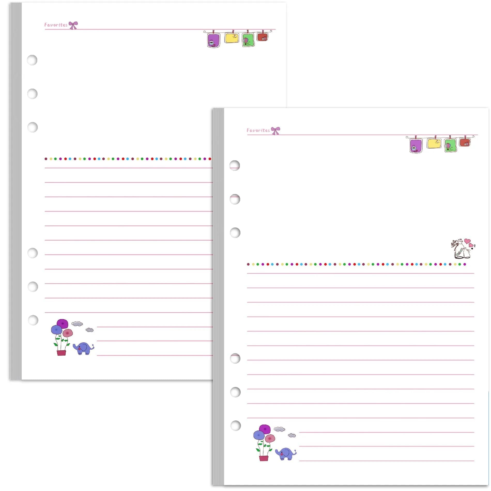 Rancco A5 Planner Inserts To-Do List 90 Pages (21cm x 14.8cm / 5.5×8.3") | Colorful Paper Refills for 6-Ring Binders — Memopad