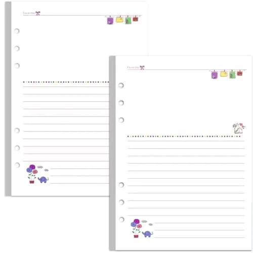 Rancco A5 6-Hole Undated Lined Paper Refill Set 180 Pages (21 x 14.2 cm / 8.3 x 5.6 inches) | Includes Zipper Pocket, Ruler, Dividers & Index Tabs thumbnail 1