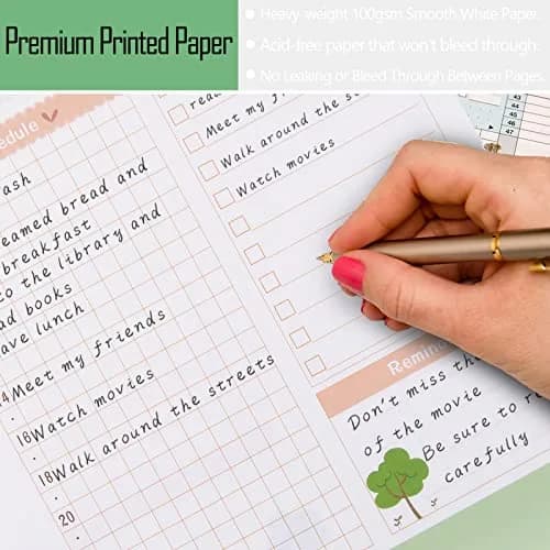 Rancco A5 Planner Inserts Daily Refills 90 Pages Colorful 6-Ring Loose-leaf Binder | Undated, PVC Pouch, Divider, Ruler thumbnail 5