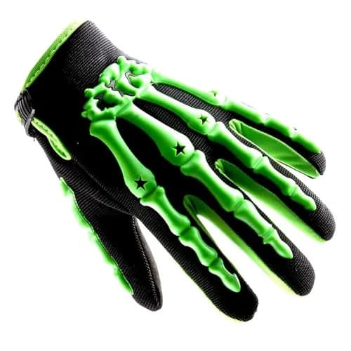 1Storm Youth Motocross Gloves Green L (Palm Width: 3.1 inch / 7.9 cm) | Skeleton Design for BMX, ATV, Dirt Bike, Bicycle Cycling thumbnail 1