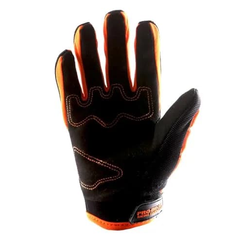 1Storm Youth Motocross Gloves Orange L (3.1 inch Palm Width) | Tough Finger and Knuckles Protection thumbnail 2