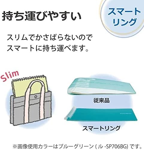 Kokuyo Campus Smart Ring Binder B5 Clear 26 Holes 60 Sheets | Japan Import thumbnail 3