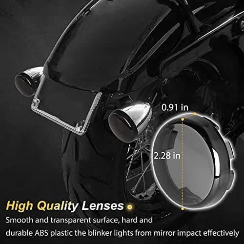 NTHREEAUTO Smoke Bullet Turn Signal Light Lens Covers for Harley 4 Pcs | 11.5 cm (4.5 in) Width thumbnail 3