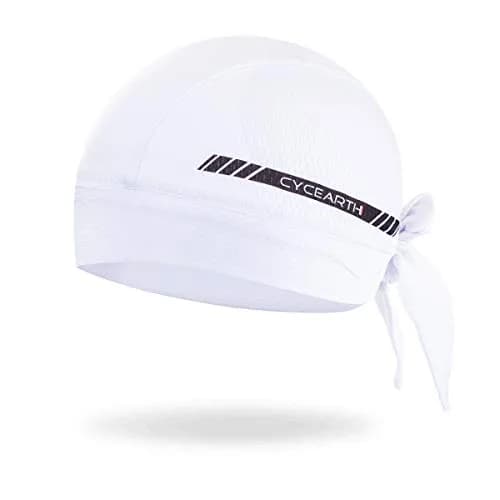 CYCEARTH White Cycling Headscarf Dew Rag for Men | 100% Polyester thumbnail 1